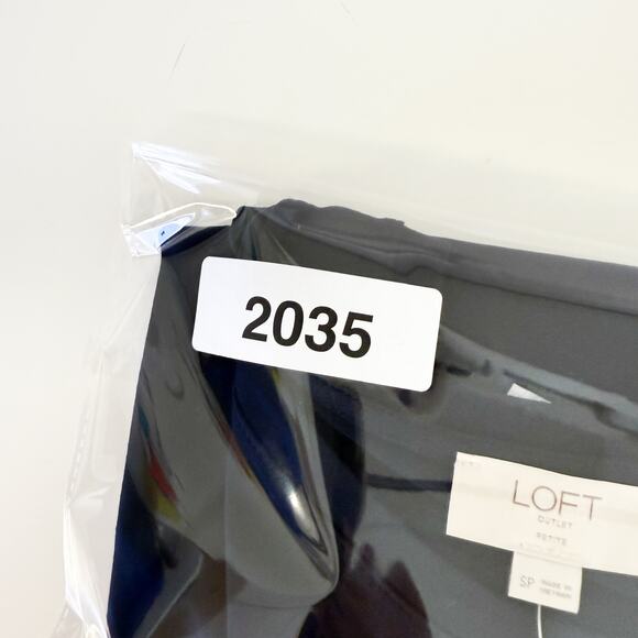 NWT LOFT Sleeveless A-Line Mini Dress Navy Blue Stretch - PS Petite Small - Picture 8 of 8